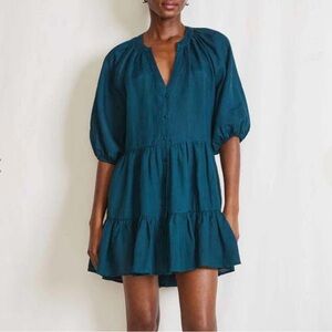 APIECE APART Mini‎ Mitte Drop Waist Ballon Sleeve Tiered Dress Bottle XS